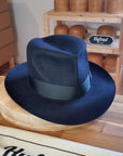 LEIFUR Adventure FEDORA | BEAVER HUNDRED | DARK NAVY BLUE COLOR | WESTERN WEIGHT | SIZE 58, US 7 1/4