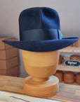 LEIFUR Adventure FEDORA | BEAVER HUNDRED | DARK NAVY BLUE COLOR | WESTERN WEIGHT | SIZE 58, US 7 1/4