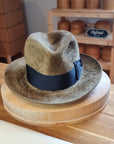CAGNEY FEDORA | 100% HARE | FAWN COLOR | VELOUR FINISH | SIZE 58, US 7 1/4