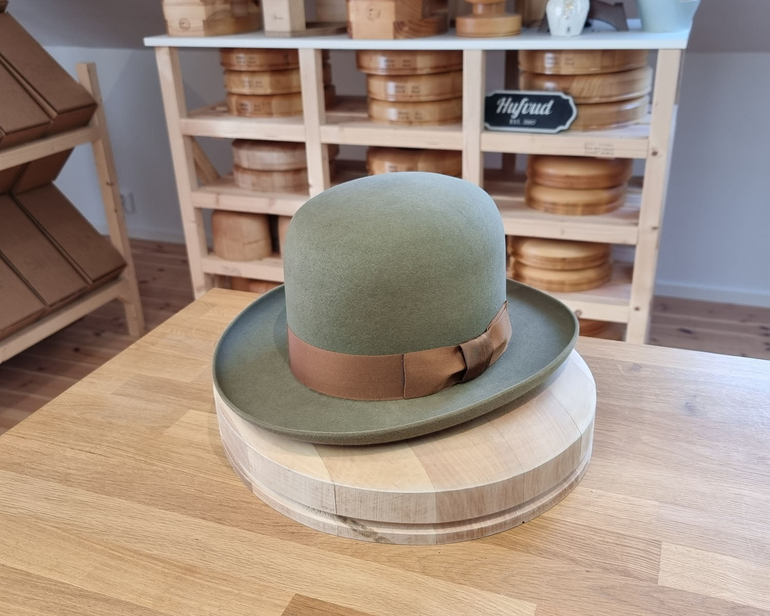 WESTERN UPCYCLE | 3X BEAVER | SAGE GREEN COLOR | SIZE 58, US 7 1/4