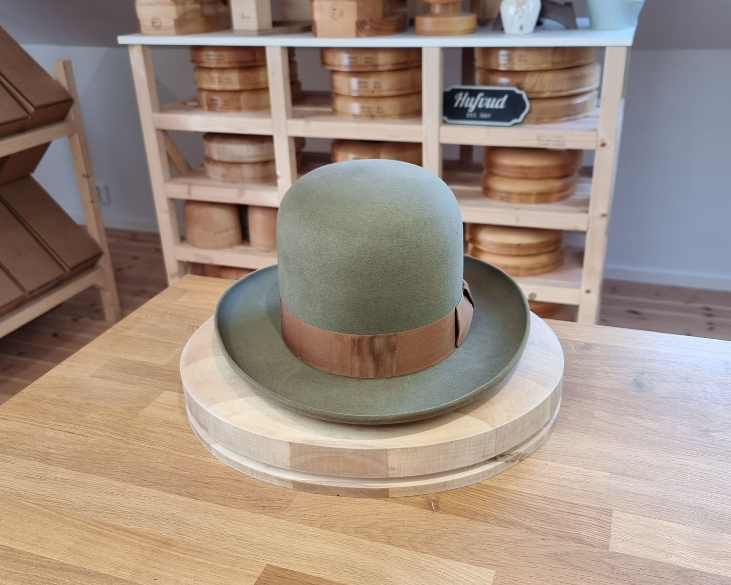 WESTERN UPCYCLE | 3X BEAVER | SAGE GREEN COLOR | SIZE 58, US 7 1/4