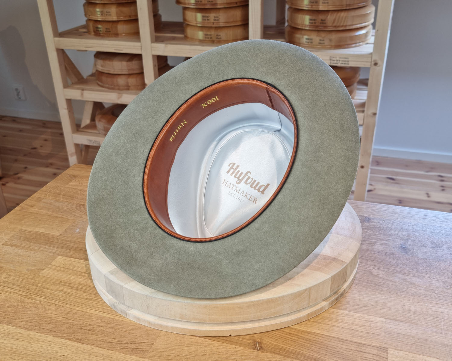 WHIPPET FEDORA | 100X NUTRIA | SAGE COLOR | SIZE 59, US 7 3/8
