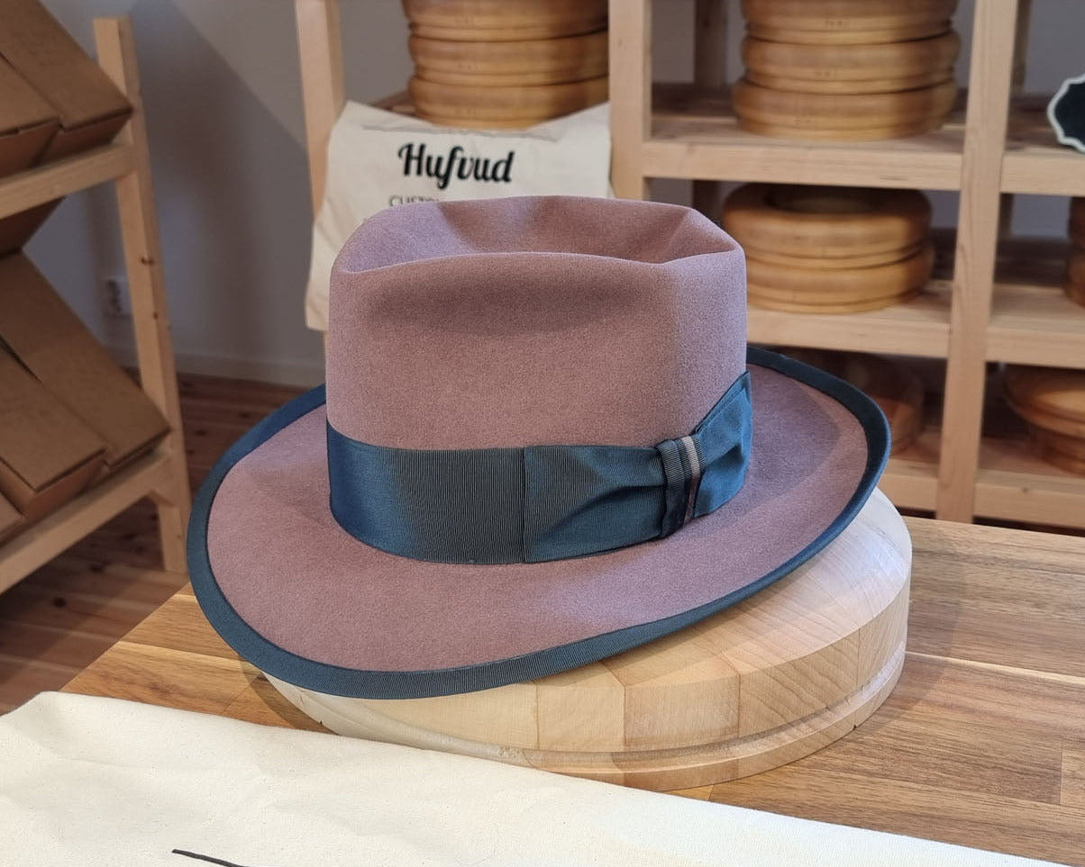 WHIPPET FEDORA | BEAVER FIFTY | DUSTY ROSE COLOR | SIZE 61, US 7 5/8 - Hufvud