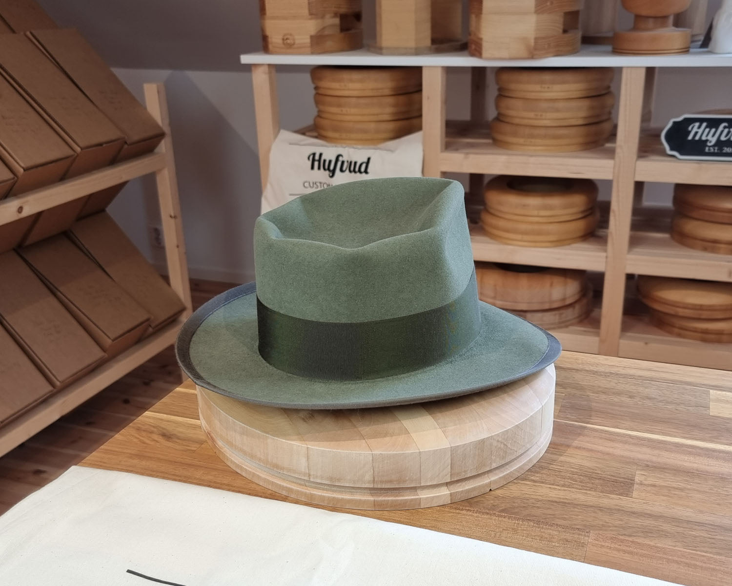 WHIPPET FEDORA | BEAVER FIFTY | SAGE GREEN COLOR | SIZE 60, US 7 1/2 -