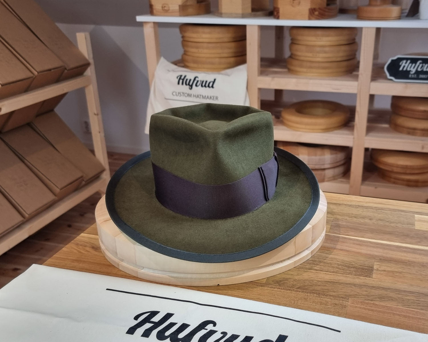WHIPPET FEDORA | BEAVER HUNDRED | MOSS GREEN | SIZE 58, US 7 1/4 - Hufvud