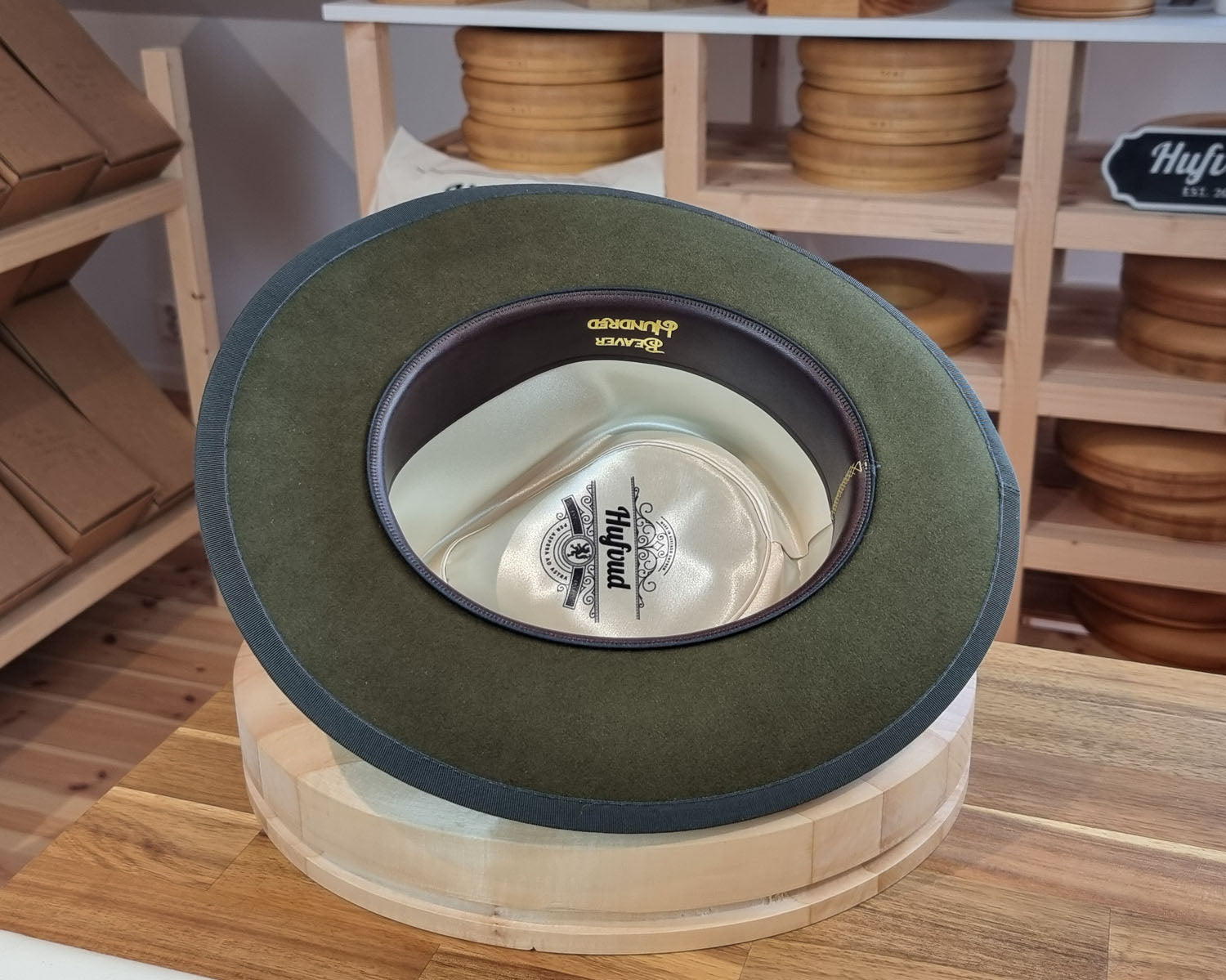 WHIPPET FEDORA | BEAVER HUNDRED | MOSS GREEN | SIZE 58, US 7 1/4 - Hufvud