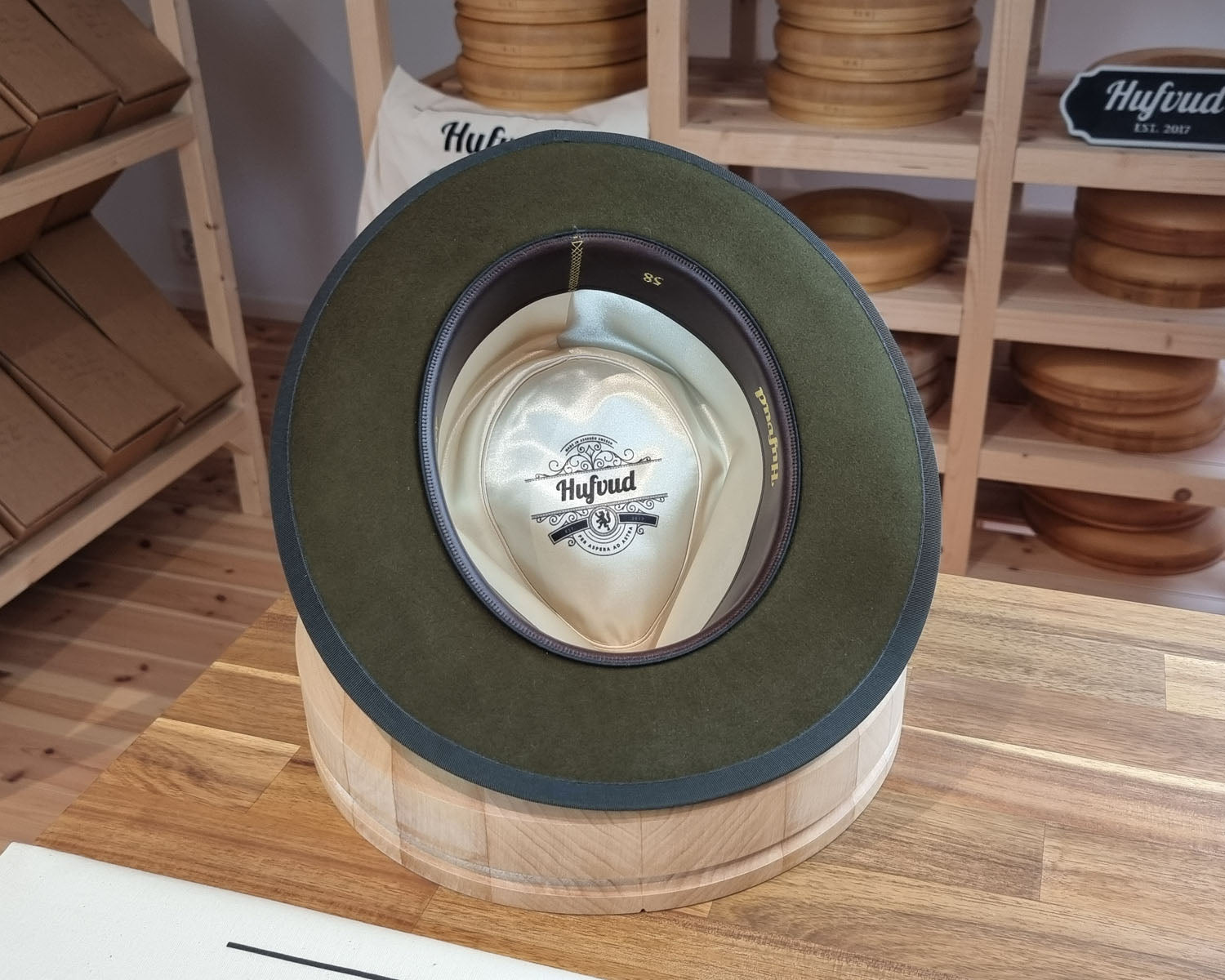 WHIPPET FEDORA | BEAVER HUNDRED | MOSS GREEN | SIZE 58, US 7 1/4 - Hufvud