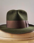 WHIPPET FEDORA | DELUXE RABBIT & HARE BLEND | MOSS GREEN | SIZE 59, US 7 3/8