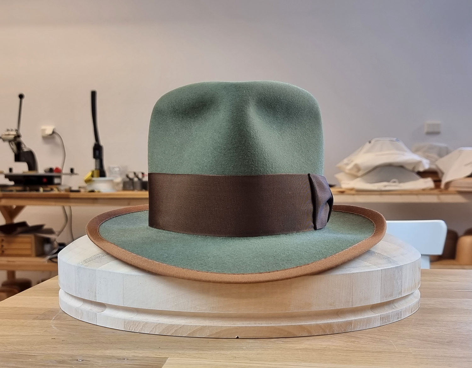 WHIPPET FEDORA | DELUXE RABBIT &amp; HARE BLEND | SAGE GREEN | SIZE 59, US 7 3/8