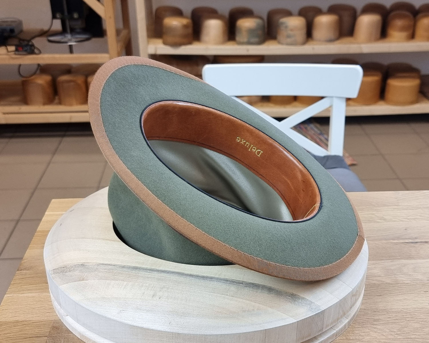 WHIPPET FEDORA | DELUXE RABBIT &amp; HARE BLEND | SAGE GREEN | SIZE 59, US 7 3/8