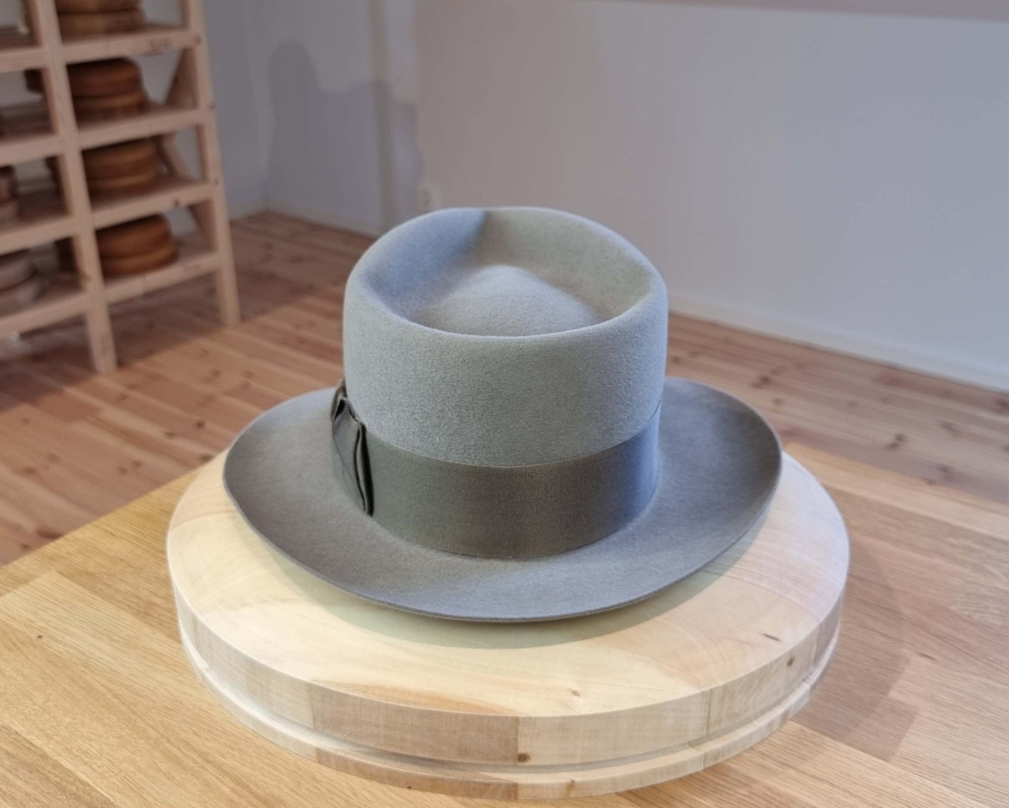 WHIPPET FEDORA | DELUXE RABBIT &amp; HARE BLEND | STONE COLOR | SIZE 58, US 7 1/4
