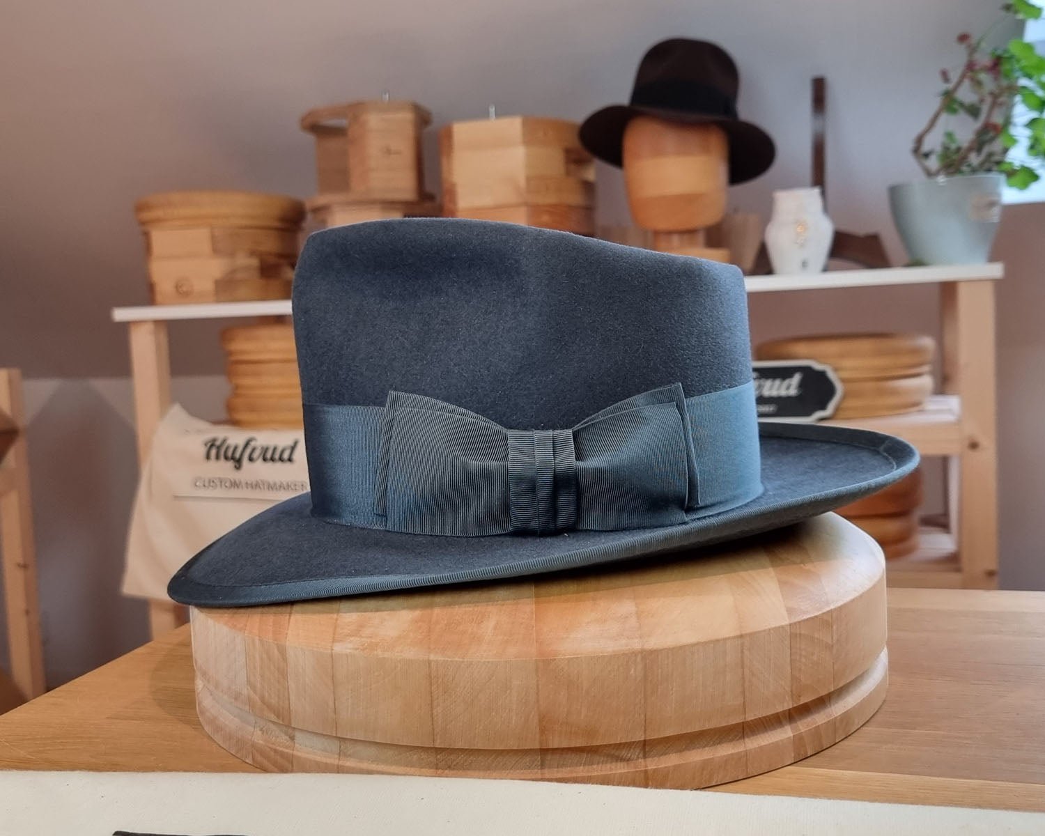 WHIPPET FEDORA | RABBIT &amp; HARE DELUXE BLEND | OCEAN COLOR | SIZE 58, US 7 1/4 - Hufvud