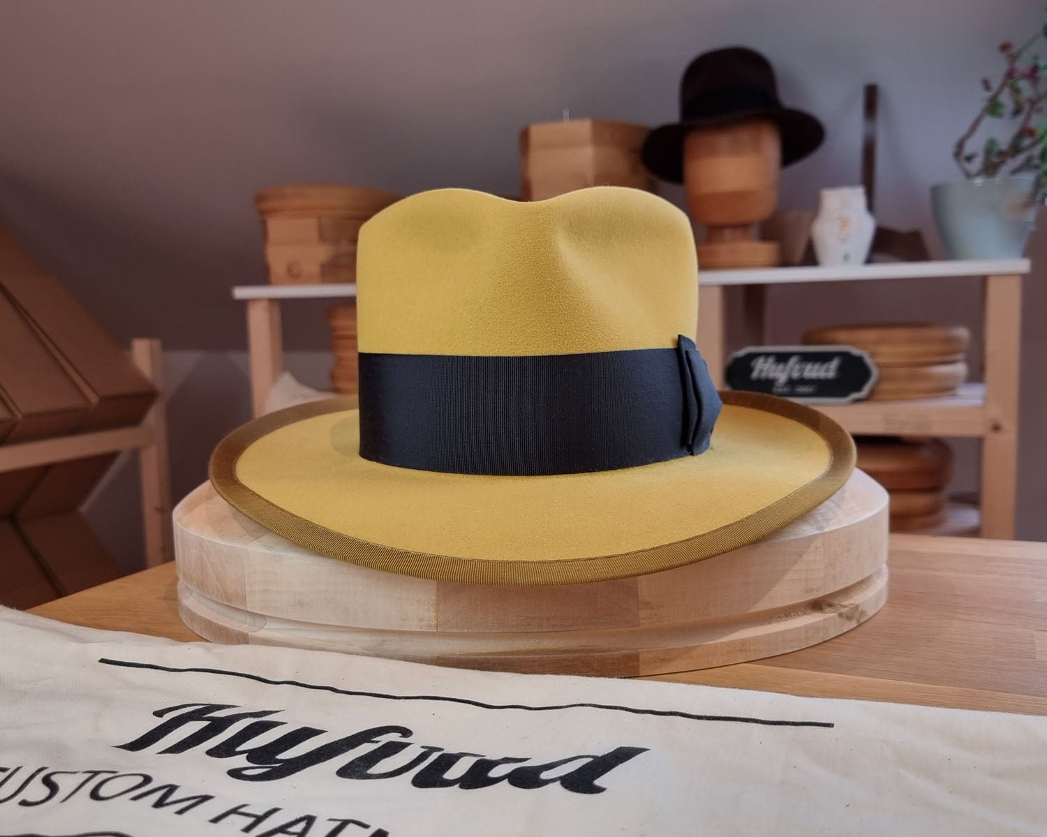 WHIPPET FEDORA | RABBIT &amp; HARE DELUXE BLEND | SUNSHINE COLOR | SIZE 59, US 7 3/8