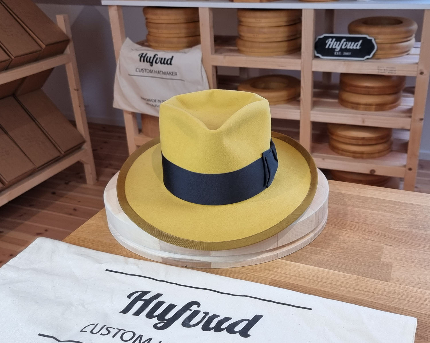 WHIPPET FEDORA | RABBIT &amp; HARE DELUXE BLEND | SUNSHINE COLOR | SIZE 59, US 7 3/8