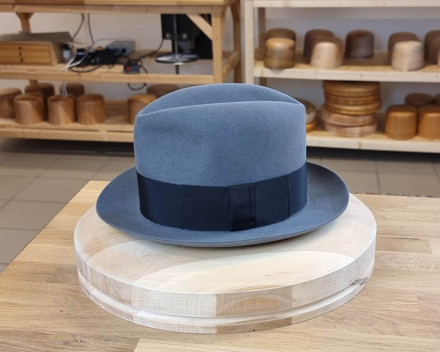 1930s FEDORA | EMERALD GRAY COLOR | 30X BEAVER BLEND | SIZE 57, US 7 1/8