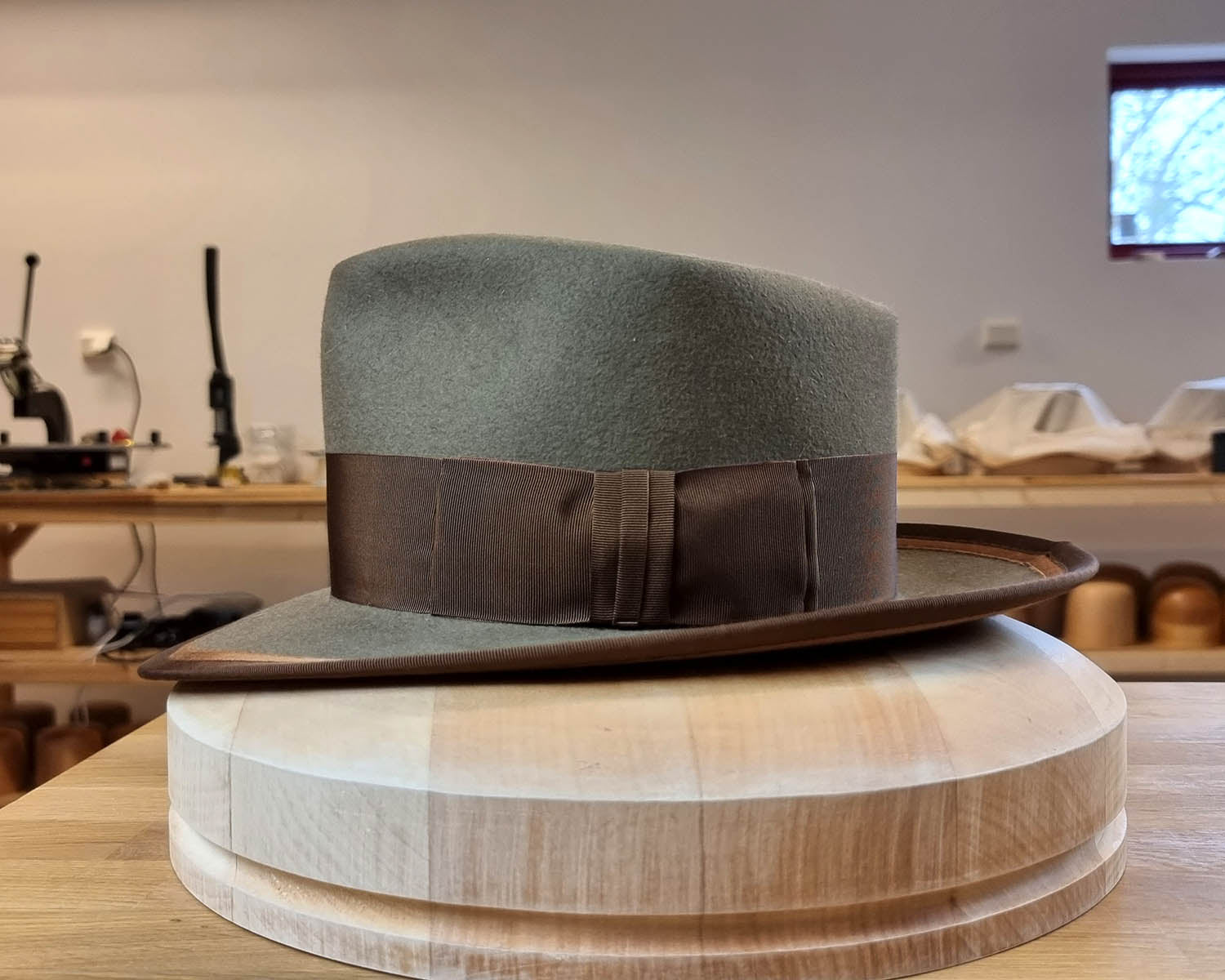 BOGART FEDORA | PECAN COLOR | 100X BEAVER | DUAL BRIM BINDING | SIZE 58, US 7 1/4