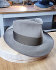 BOGART FEDORA | STONE | 100X BEAVER | SIZE 59, US 7 3/8