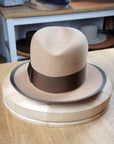 CAGNEY FEDORA | CAMEL COLOR | RABBIT BLEND | SIZE 60, US 7 1/2
