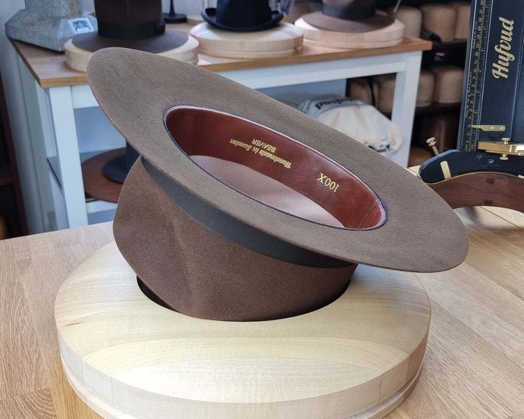 LEIFUR Raven Crown FEDORA | SABLE BROWN | 100X BEAVER | SIZE 60, US 7 1/2