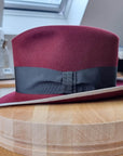 OLAV FEDORA | BURGUNDY | RABBIT & HARE DELUXE BLEND | SIZE 59, US 7 3/8