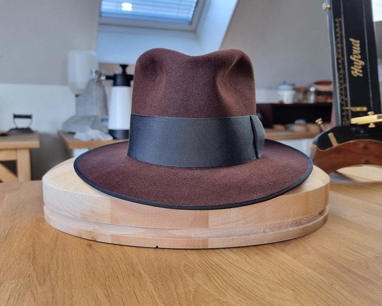 OLAV FEDORA | DARK BROWN RUST | RABBIT &amp; HARE DELUXE BLEND | SIZE 58, US 7 1/4