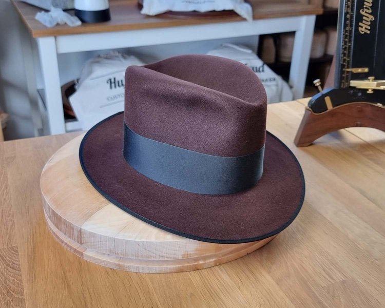 OLAV FEDORA | DARK BROWN RUST | RABBIT &amp; HARE DELUXE BLEND | SIZE 58, US 7 1/4
