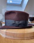 OLAV FEDORA | DARK BROWN RUST | RABBIT & HARE DELUXE BLEND | SIZE 58, US 7 1/4